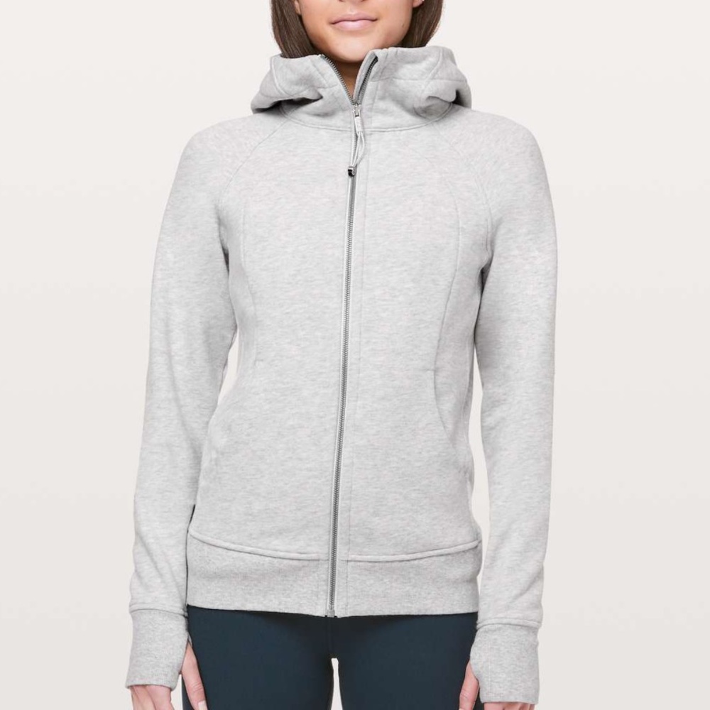 Lululemon Athletics Heather Grey Scuba Zip Up Hoodie